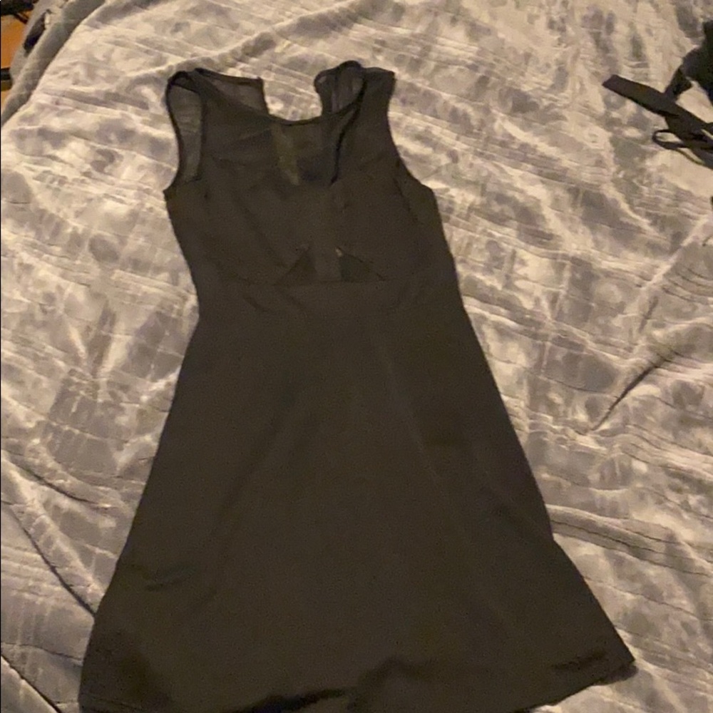 Black dress see-through detail
